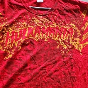 HULKAMANIA Red Graphic Tee with Yellow Print